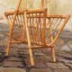 Vintage 1950s rattan magazine holder
