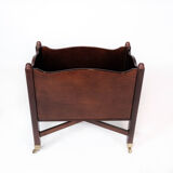 Porte-revue en acajou décoré de laiton de design danois, années 1960