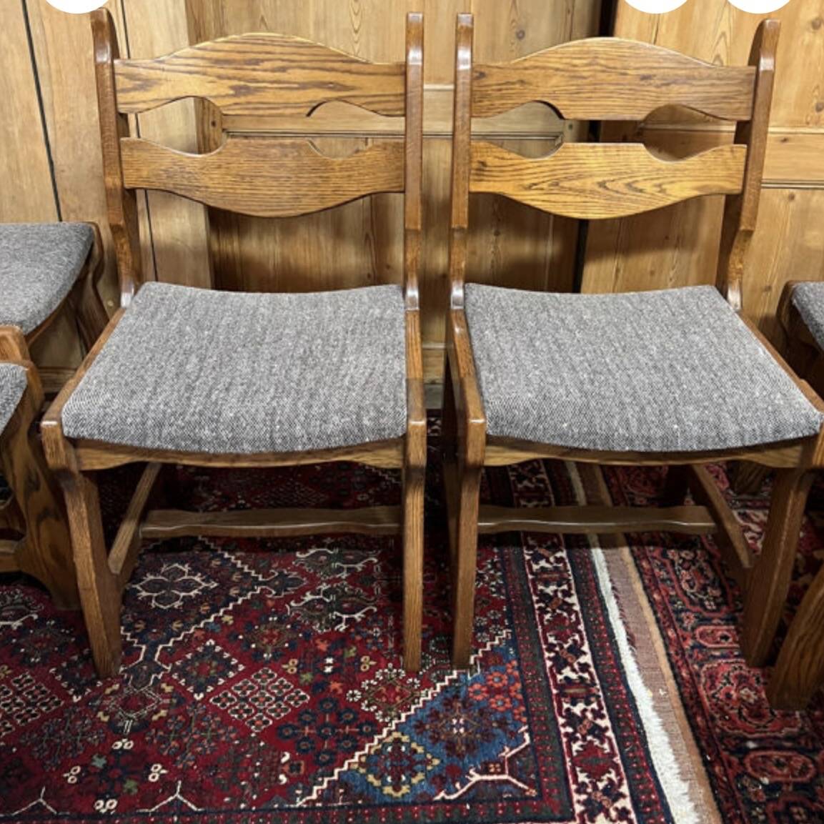 6 Vintage Brutalist Dining Chairs, 1970
