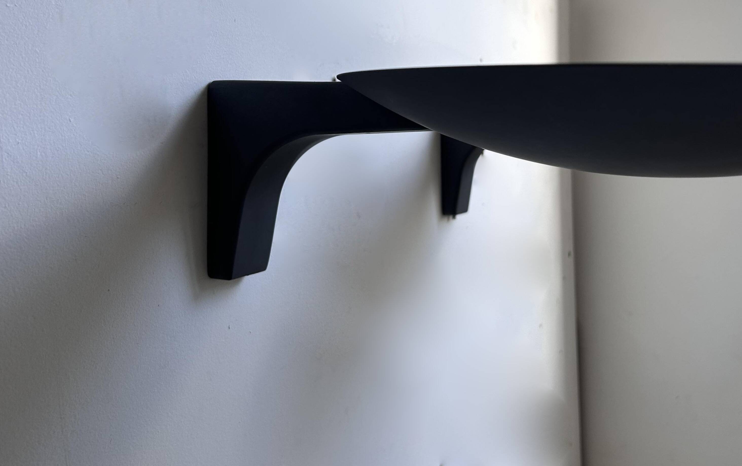 Pair of vintage wall lights, matte black metal, Germany 1970s