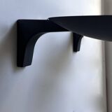 Pair of vintage wall lights, matte black metal, Germany 1970s