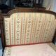 Antique Louis XVI style daybed in carved wood and patterned fabric