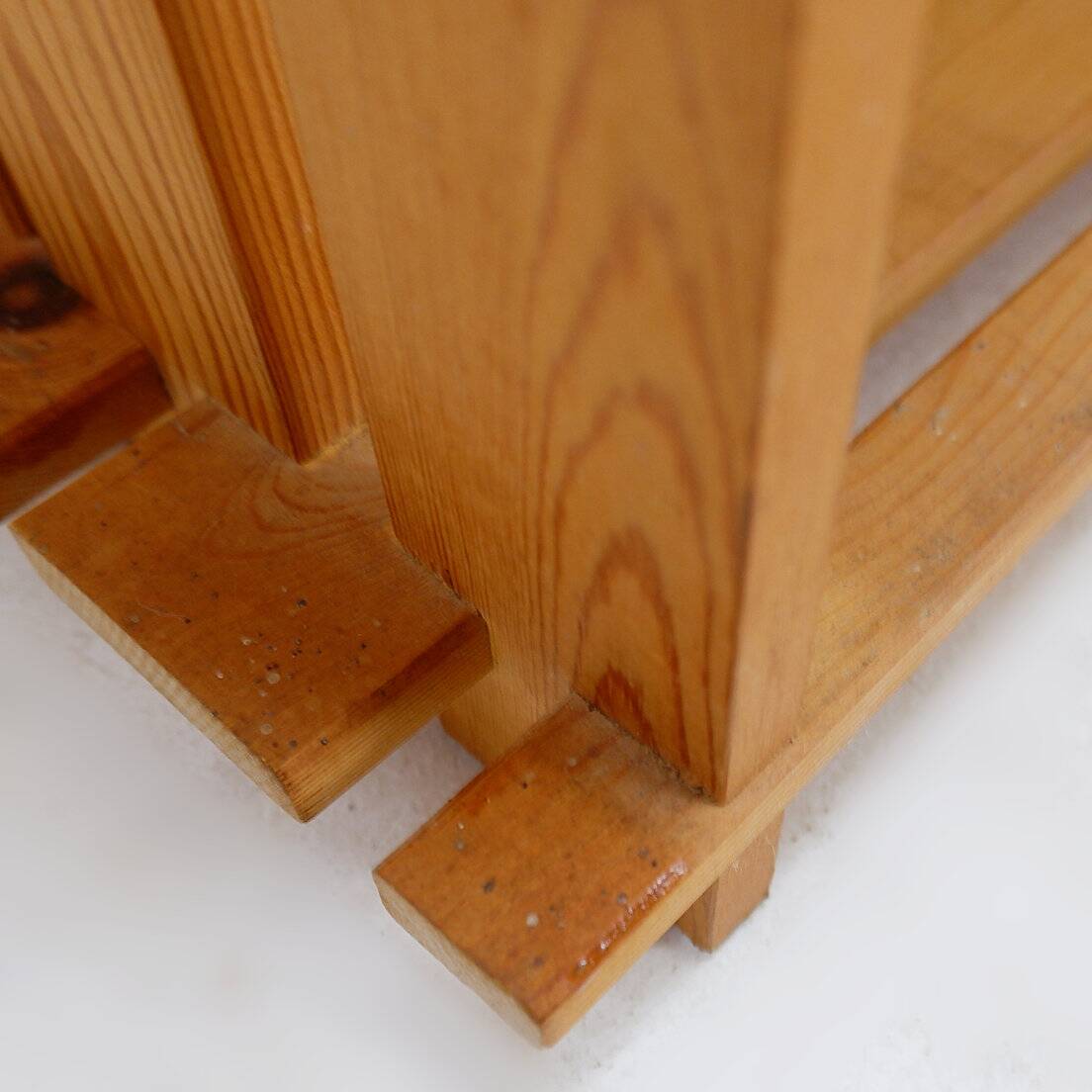 Vintage pine staircase shelf bookcase - Maison Regain style