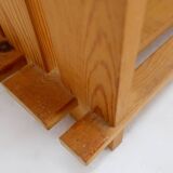 Vintage pine staircase shelf bookcase - Maison Regain style