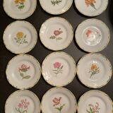 Service of 12 hand-painted plates