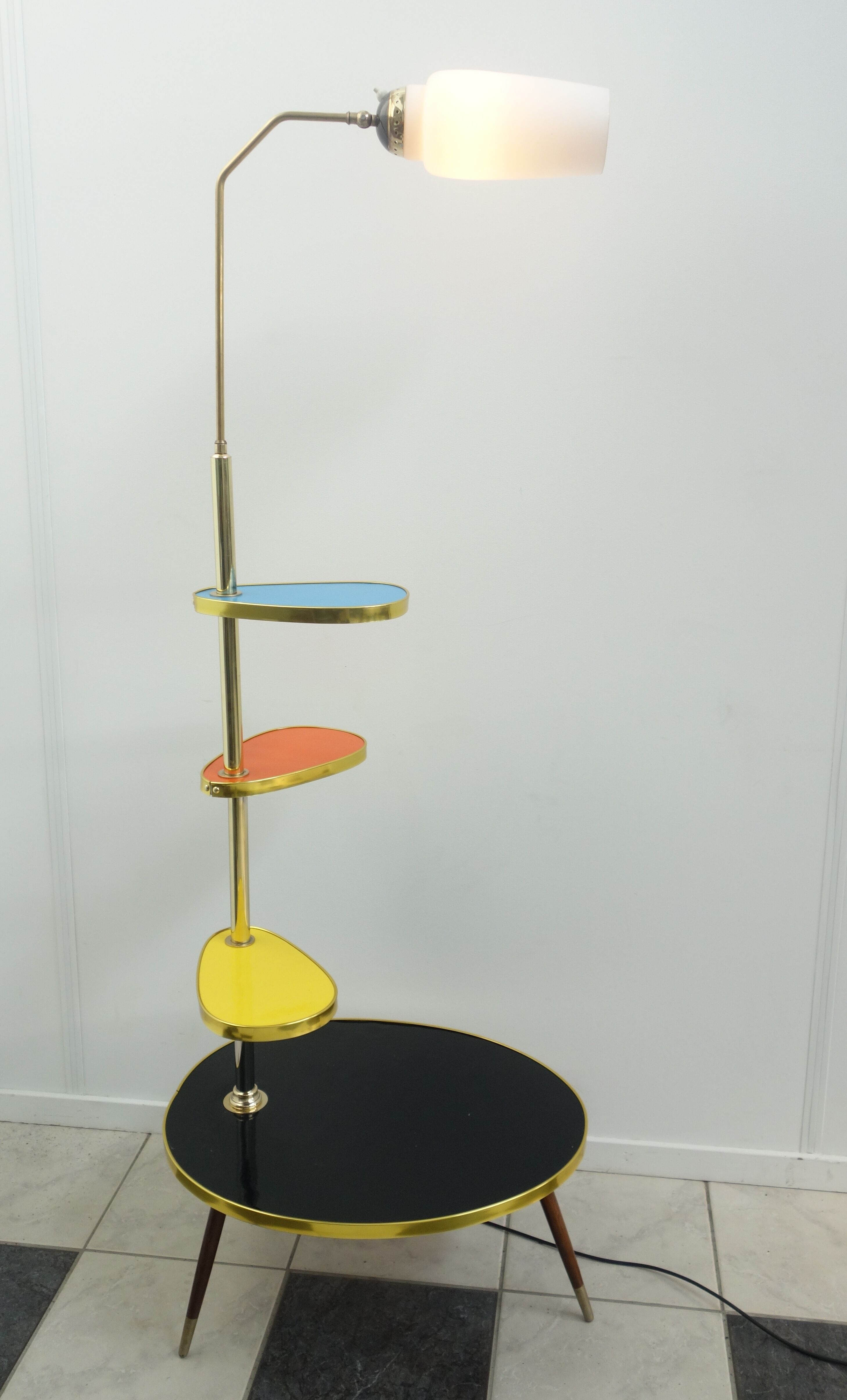 Floor lamp with plats table 1960