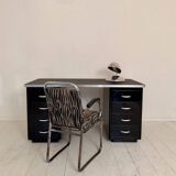 German Bauhaus Writing Desk in Black Lacquered Metal, 1925