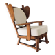 Brutalist Oak Wingback Lounge Chair, Netherlands, 1950s