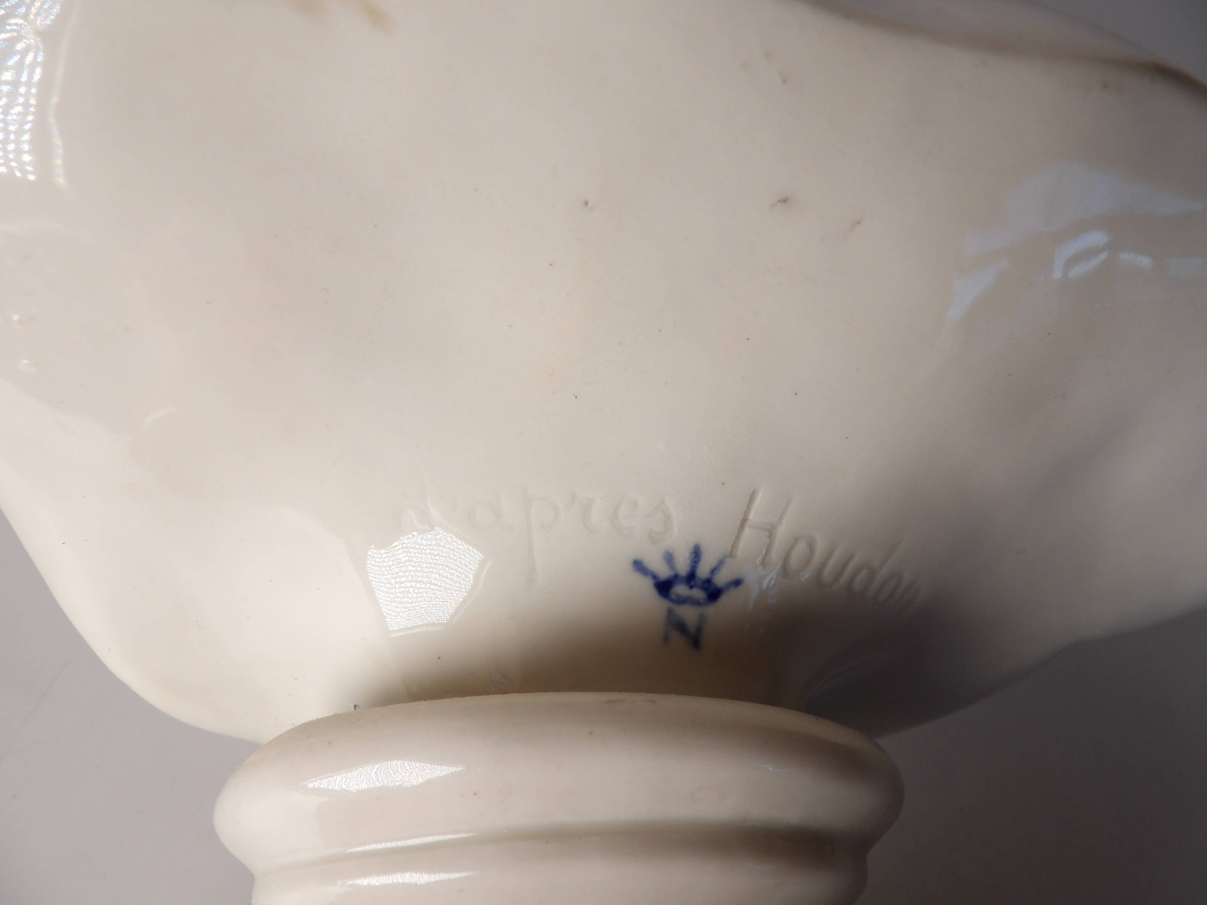 Ceramic bust of a woman after houdon