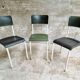 Set of vintage chairs stacking chairs green bakelite