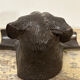 Old bronze pen holder, dog, vintage decoration, flea market XXth