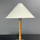Set of 2 pencil reed rattan bamboo and chrome table lamps, 1980s