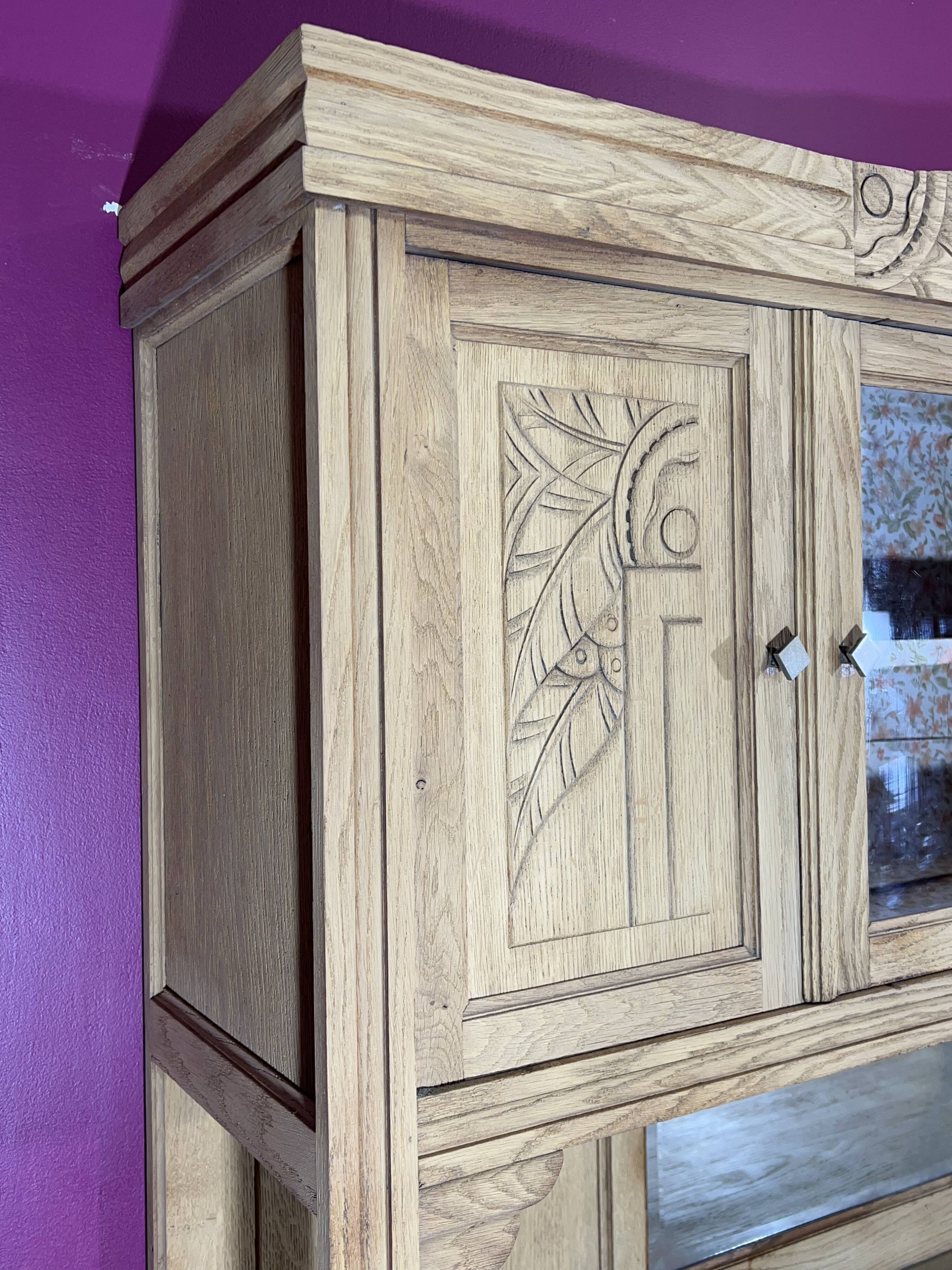 Buffet cupboard in oak brut art deco 1940-50