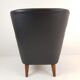 Armchair Artifort model Theo Ruth black leather skaï