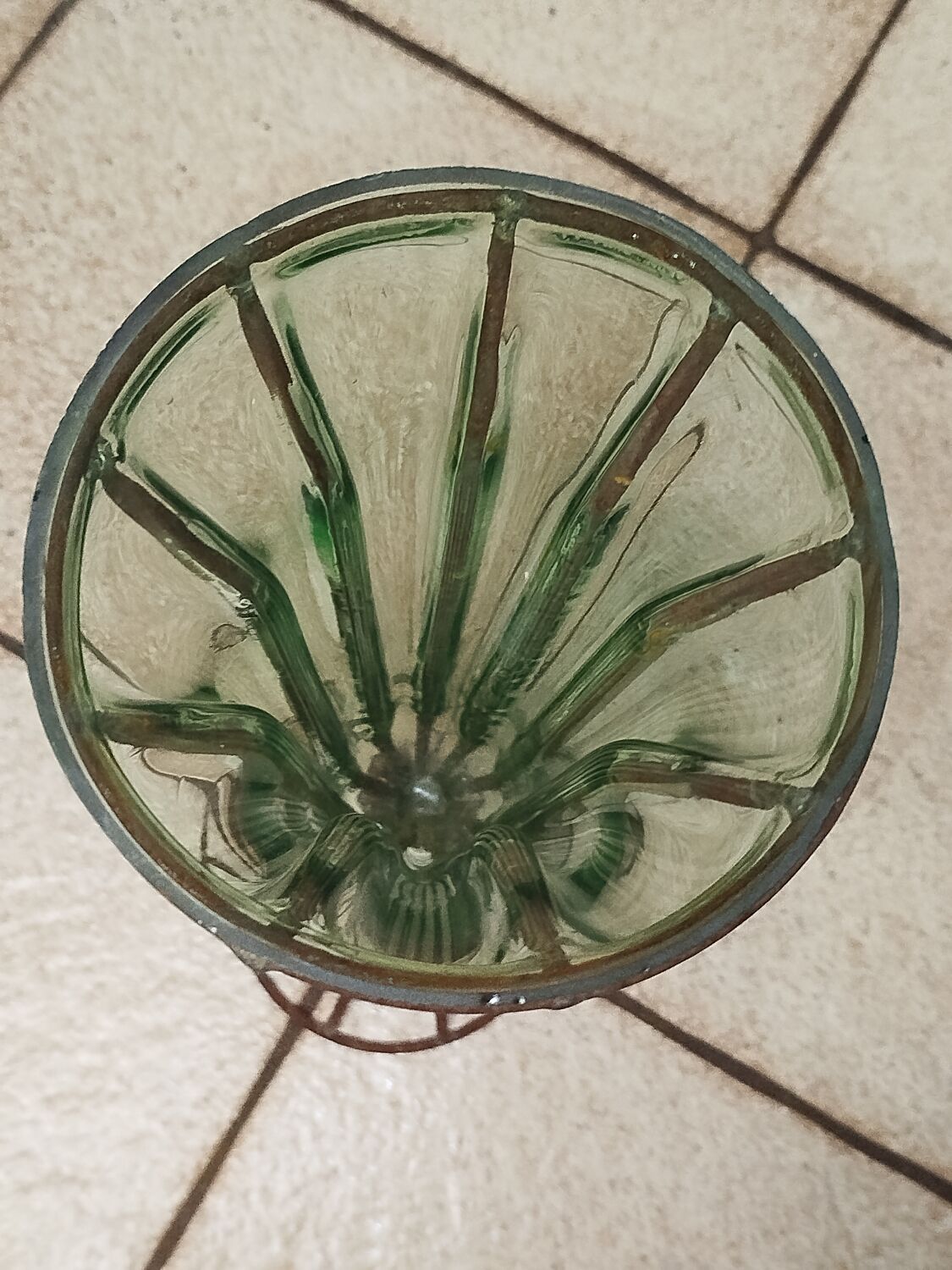 19th-century blown glass vase – Murano style with mount