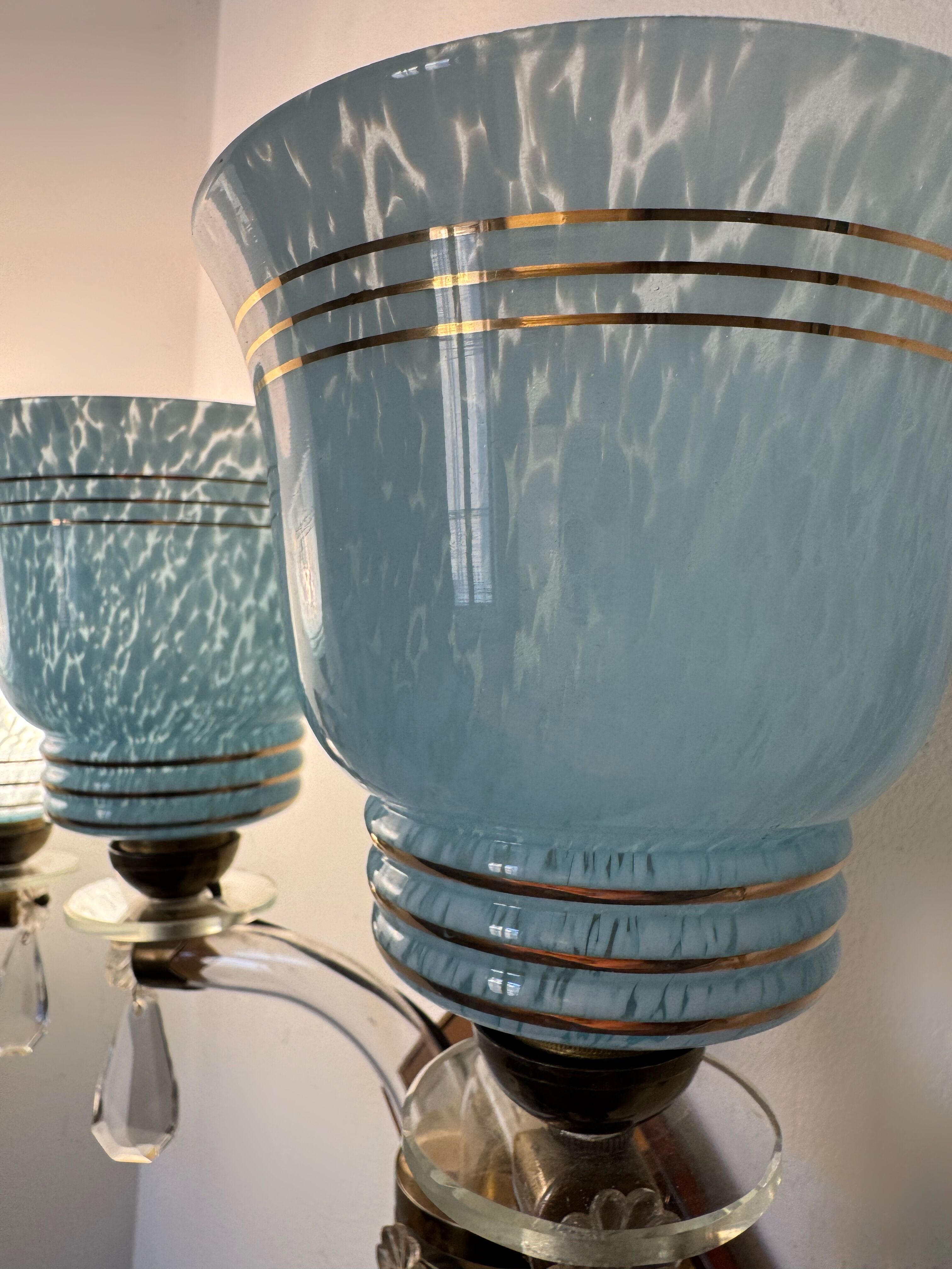 Art Deco mirror glass wall lights