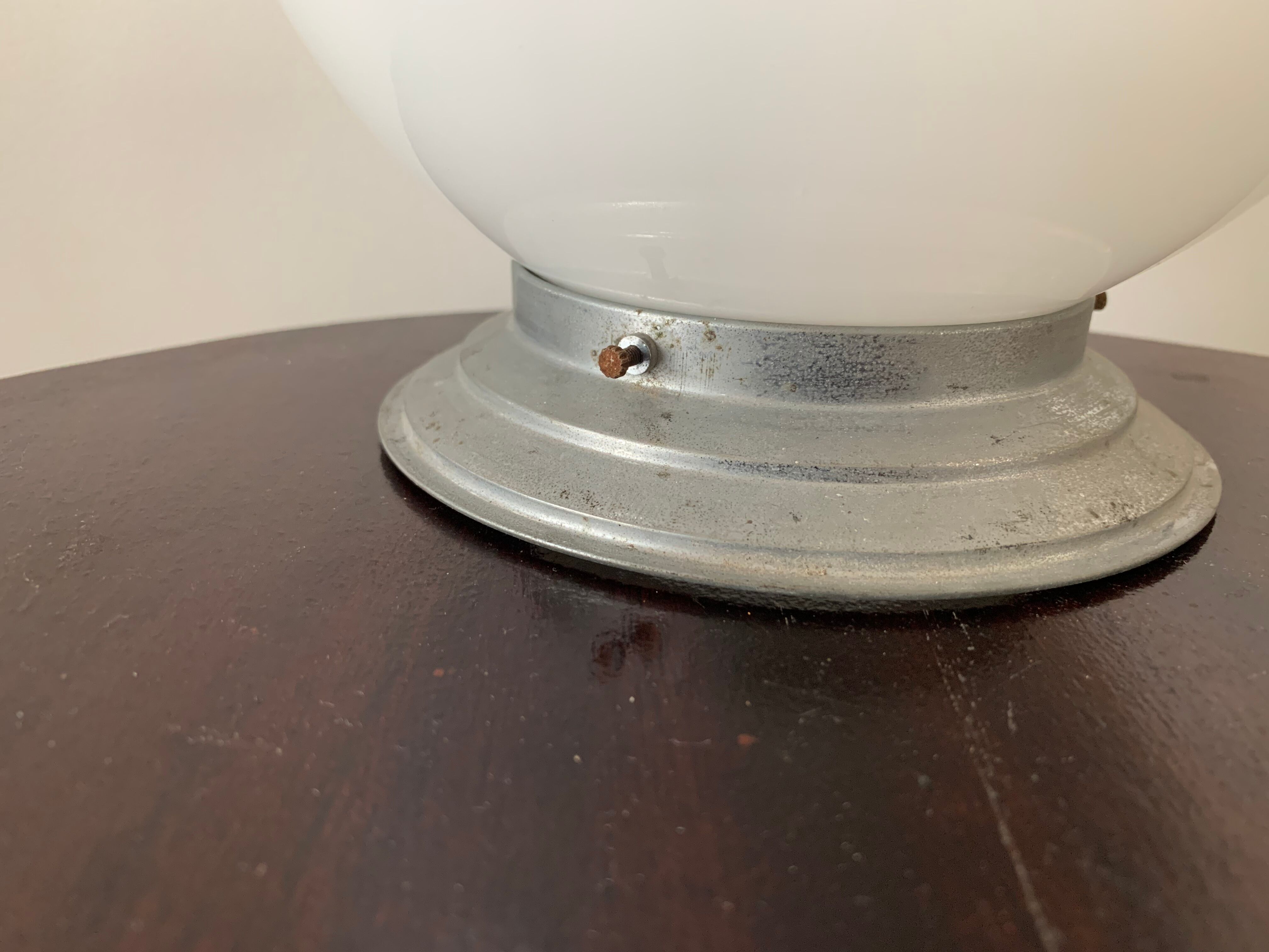 Ceiling lamp, art deco opaline globe