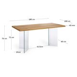 Oak table top with tempered glass legs – in perfect condition.