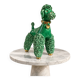 Large green glazed ceramic spaghetti poodle from the 60s.