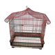 Old red metal birdcage