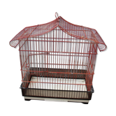 Ancienne cage à oiseau métal rouge