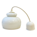 Opaline pendant light in white glass from the 60s and 70s vintage Free form