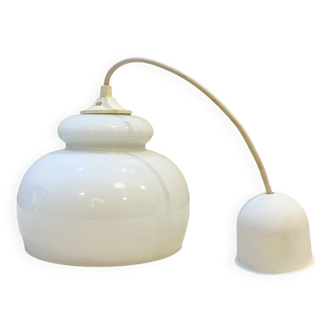 Suspension en opaline en verre blanc années 60 70 vintage Forme libre