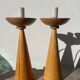 Pair of Scandinavian wooden lamps, 1980s