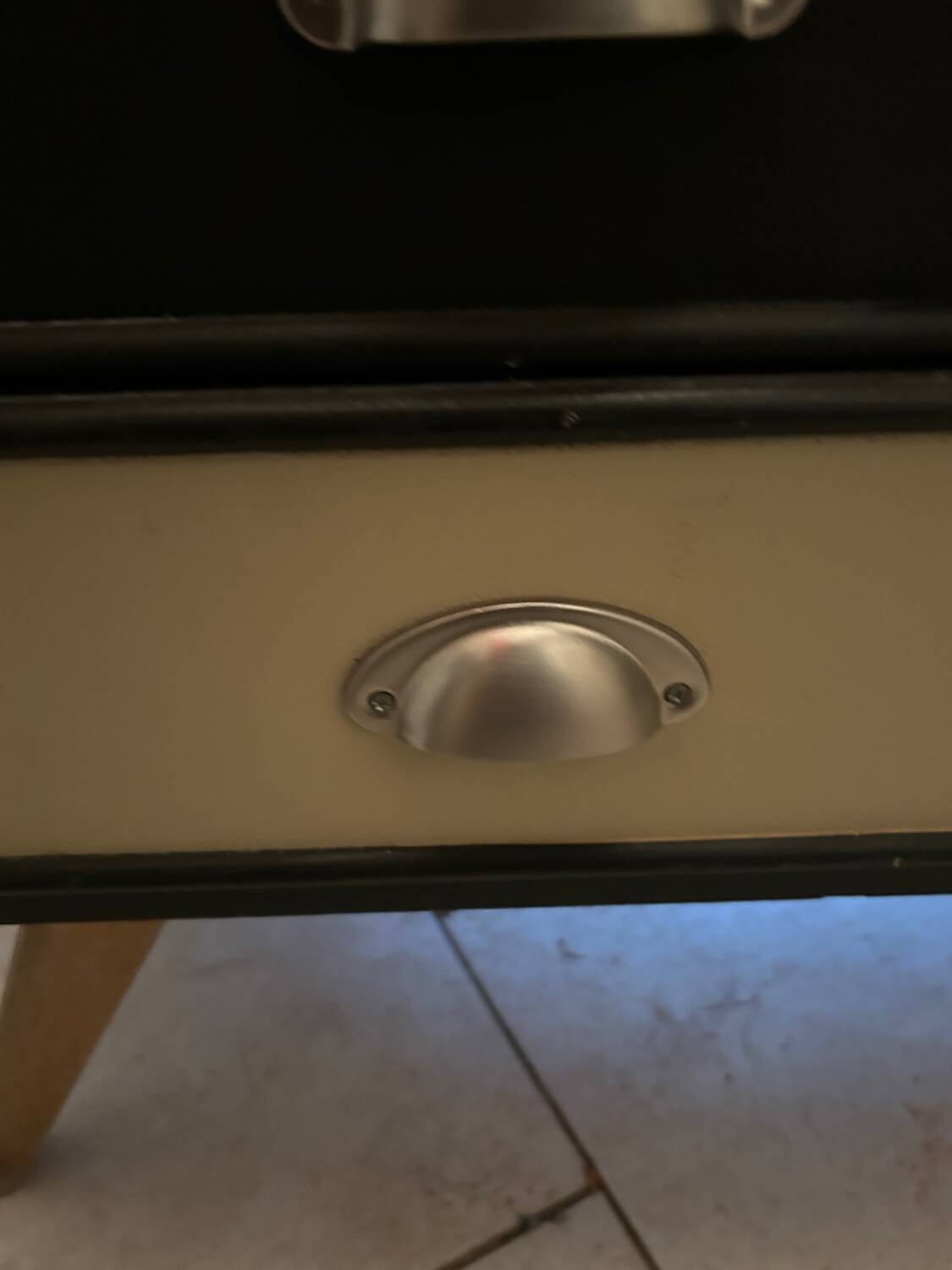 1960s leather and wood buffet sideboard