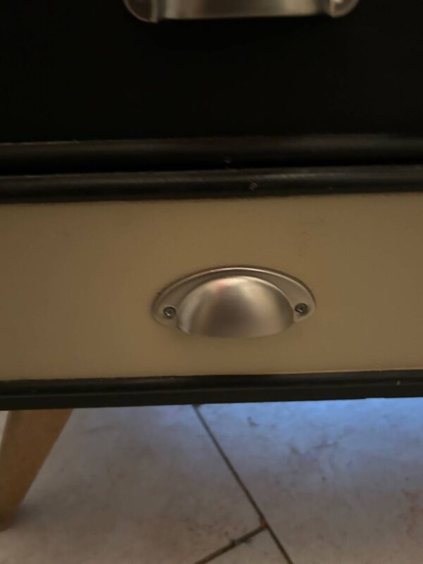 Commode buffet année 60 cuir et bois