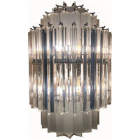 Triedro clear-sandblasted murano glass wall sconce