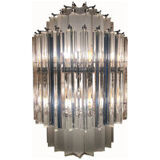 Triedro clear-sandblasted murano glass wall sconce