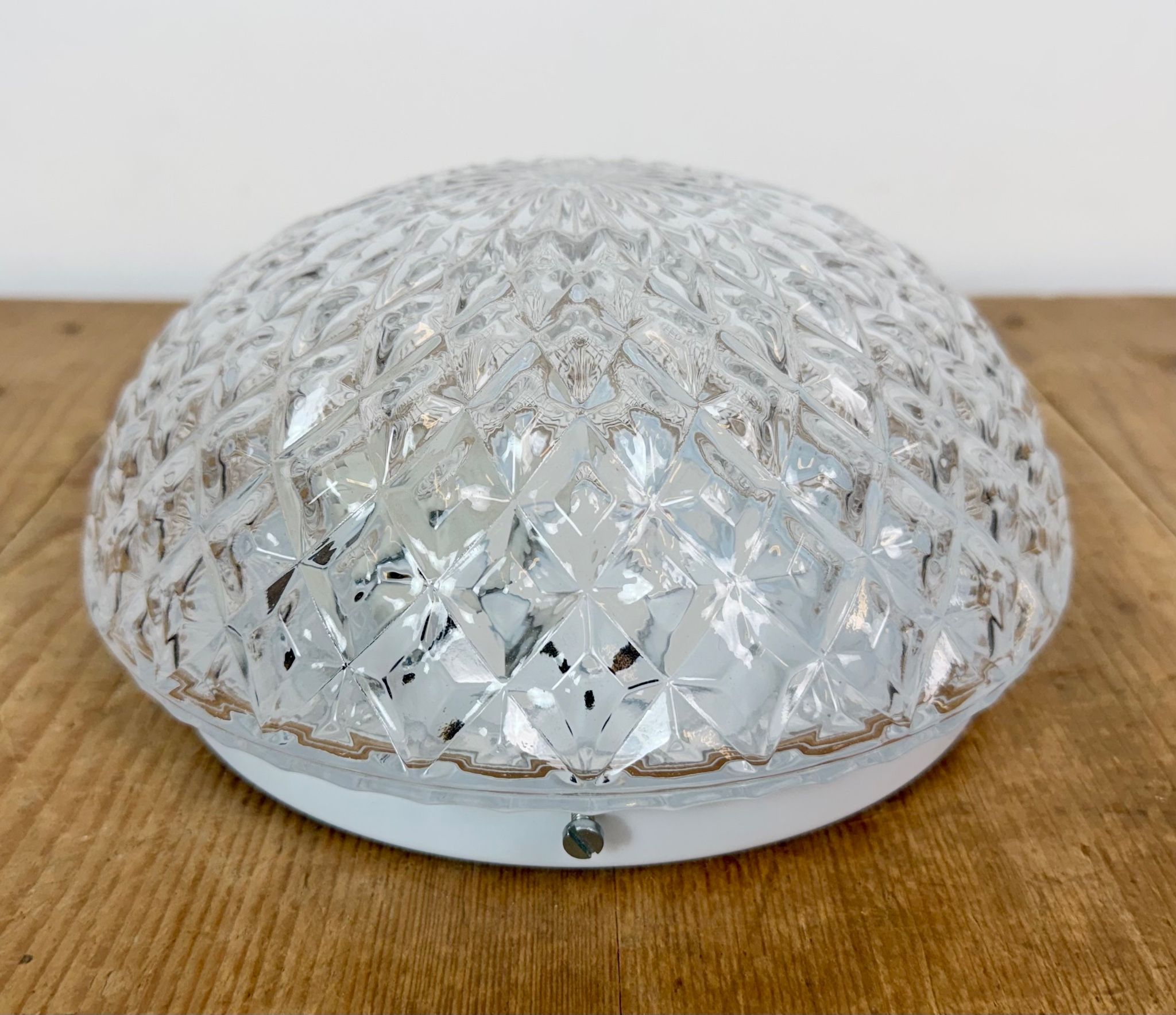 Vintage Glass Wall or Ceiling Light, 1970s