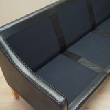 Black leather sofa, Danish design, 1970s, manufacture: Hurup Møbelfabrik