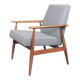 Vintage armchair light gray wool design by H.Lis