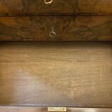 Antique Napoleon III toilet in walnut burl and marble