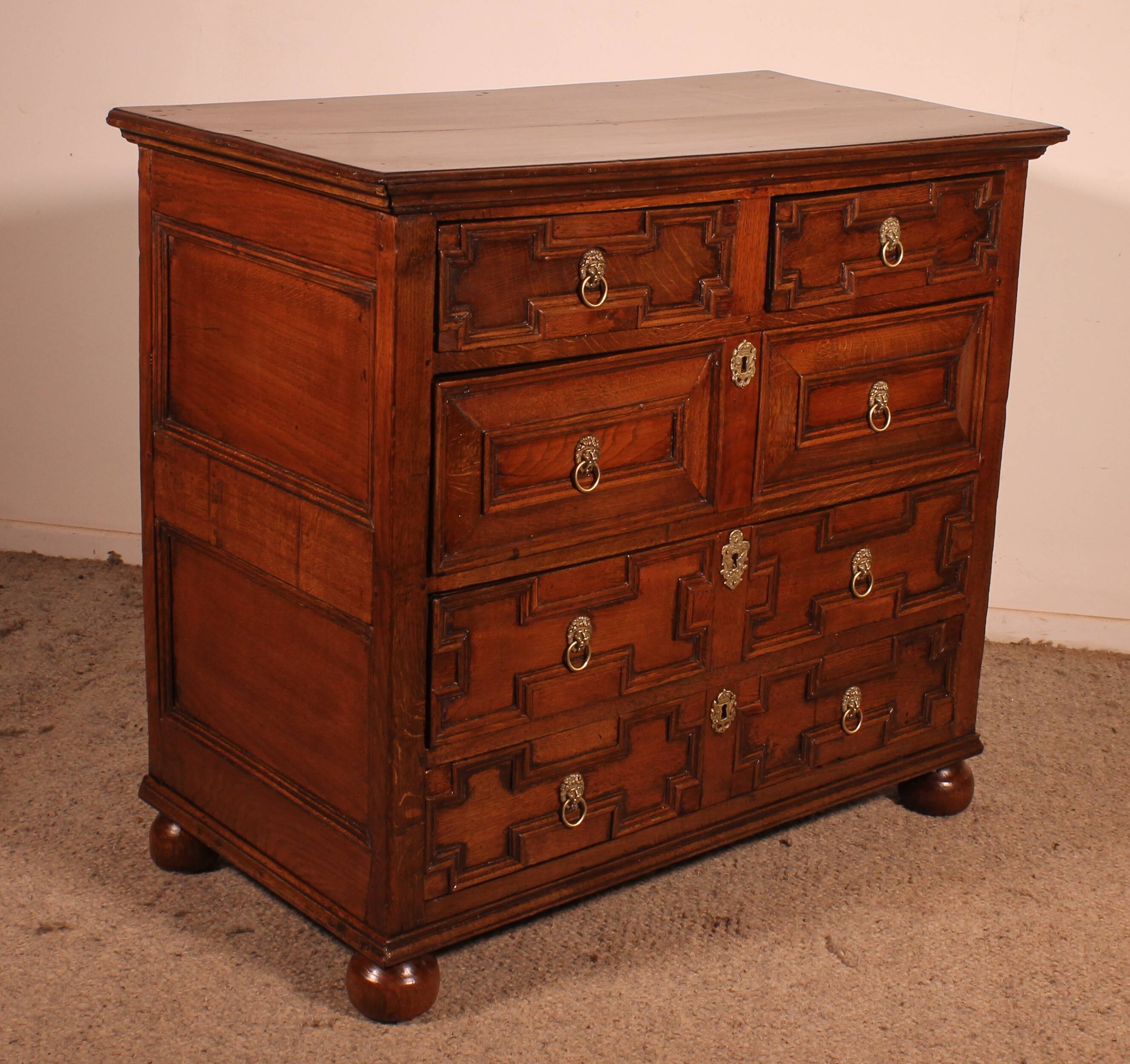 Jacobean Oak Commode 17th Century