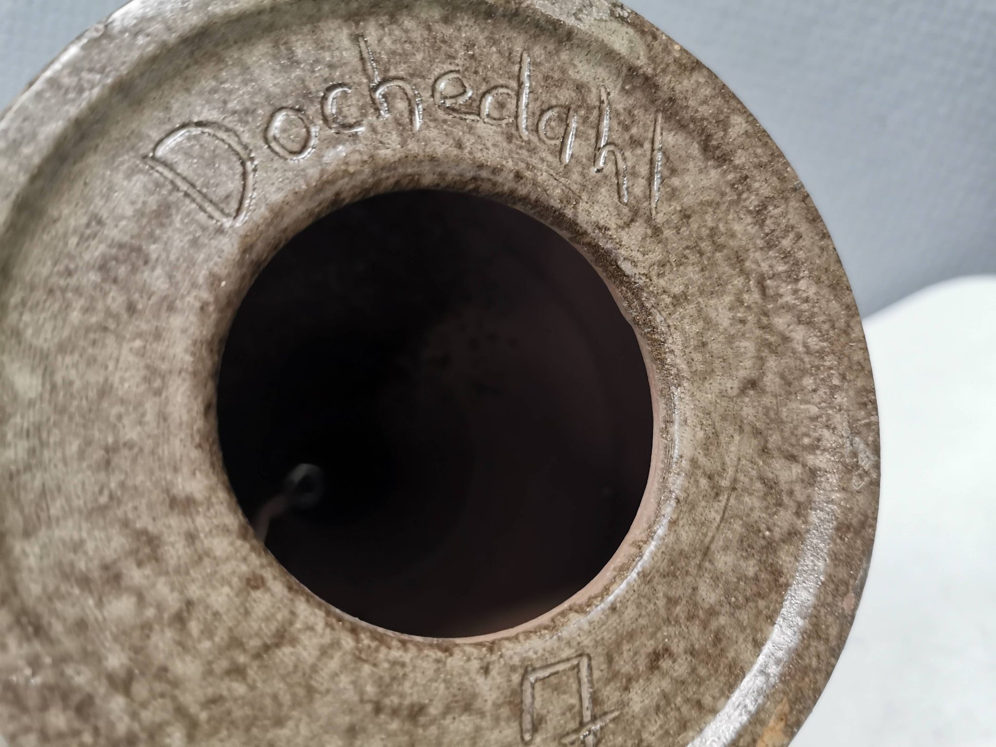 Ceramic table lamp by Danish artist Gitte Dochedahl Denmark 1960s.