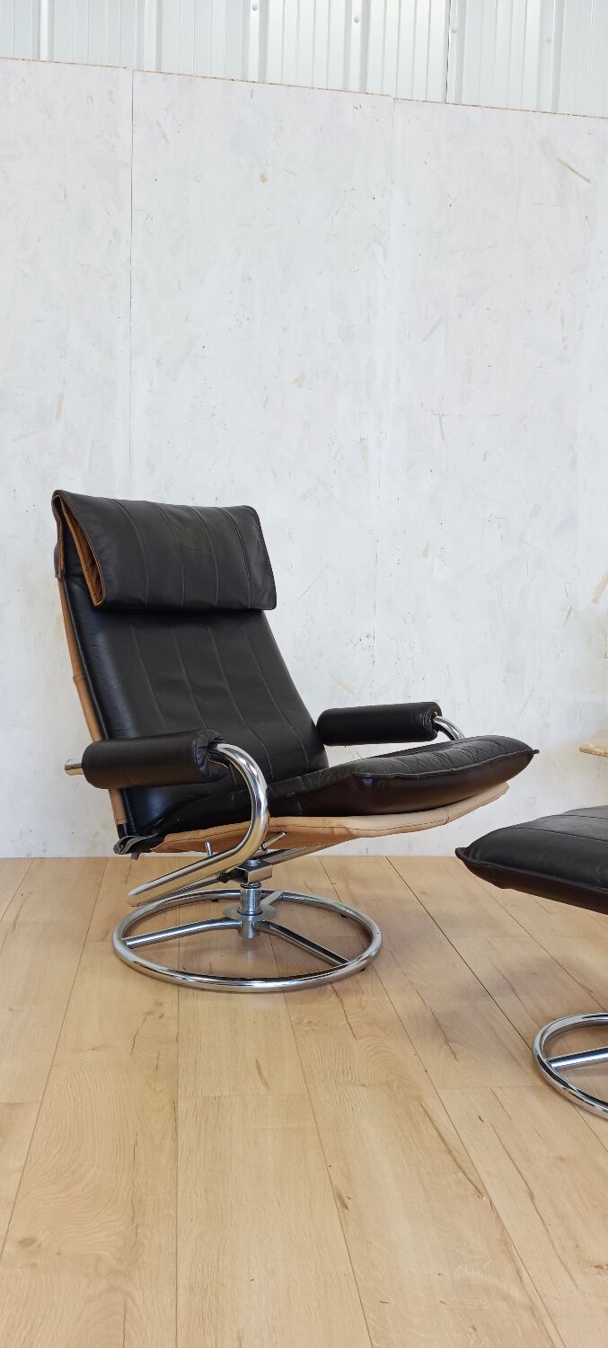 Leather ottoman chair