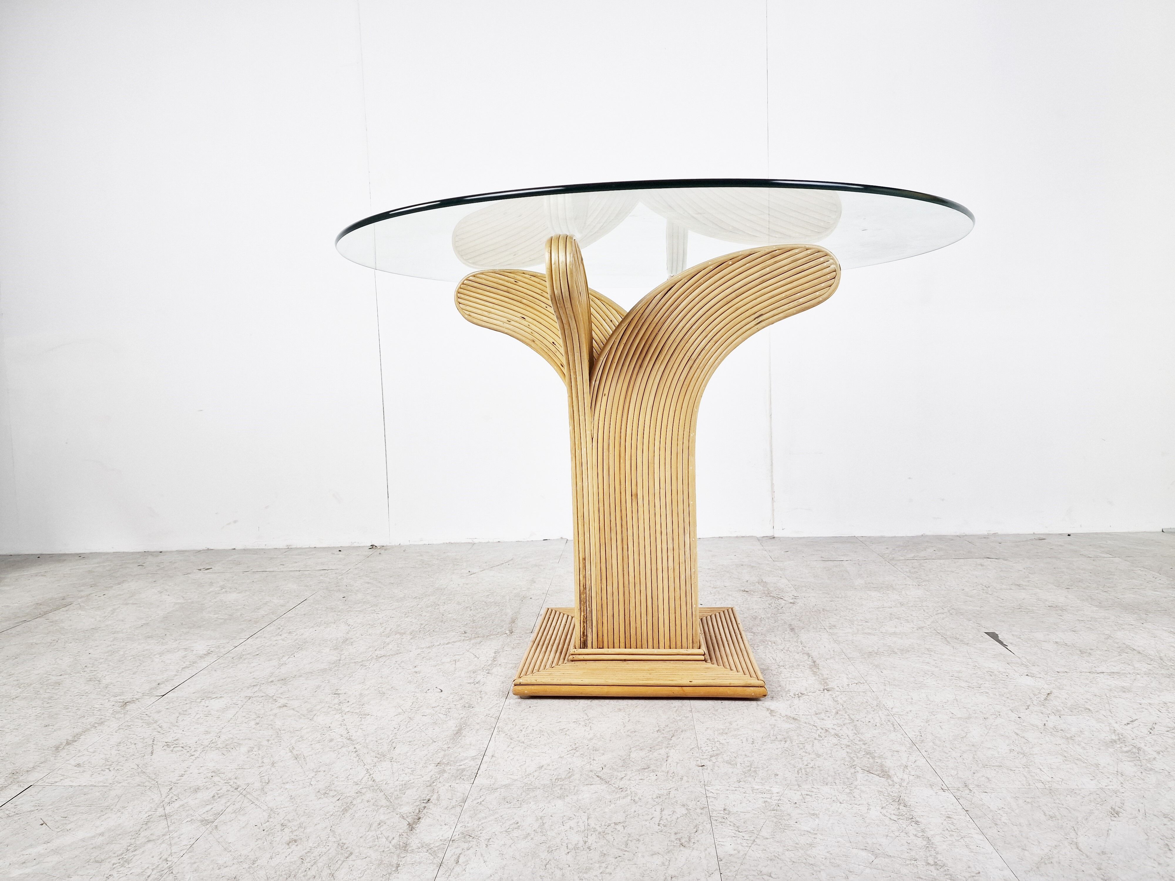 Bamboo dining table by Vivai Del sud, 1970s