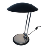 Swivel designer desk lamp in chrome and black lacquered metal