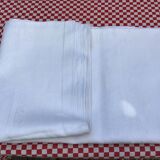 Nappe blanche en lin art déco