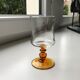 Set of 10 wine glasses with amber feet