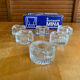 Series 6 antique candle holders mina moulded glass + vintage box #e483