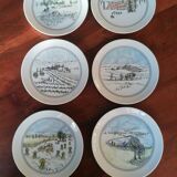 Set of 6 porcelain dessert plates - Naïve winter decorations