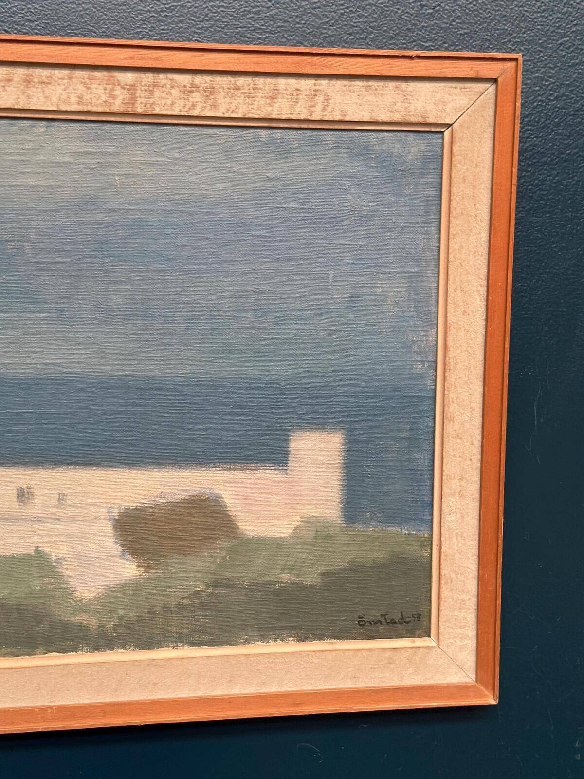 Peinture à l'huile suédoise – “Utomlands” par Bernhard Önstad (1958)