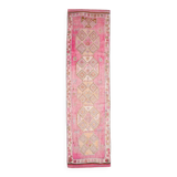 Soft Pink Turkish Vintage Runner Rug, 93x335Cm