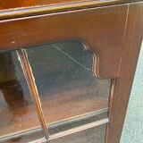 English display case with 2 wooden bodies