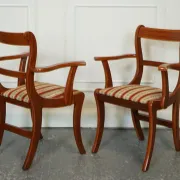 Vintage Yew Wood Dining Chairs, Set of 8