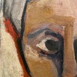 Expressionist portrait 1965 signed GR